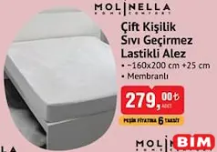 MOLİNELLA ÇİFT KİŞİLİK SIVI GEÇİRMEZ LASTİKLİ ALEZ